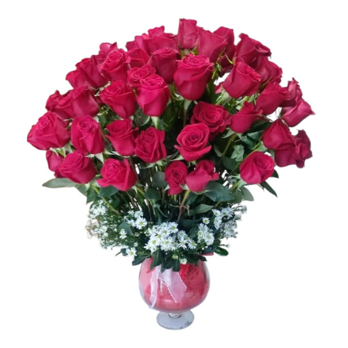 Florero 100 rosas rojas