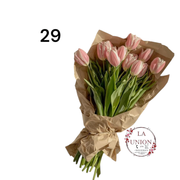 Hermoso Ramo de mano  con 12 tulipanes,