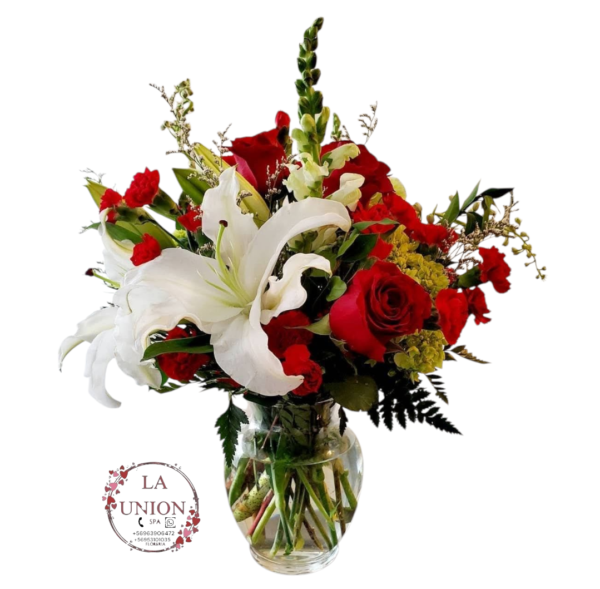 Hermos florero de 12 tallos  mix