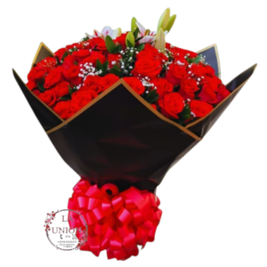 Hermoso ramo de 50 rosas