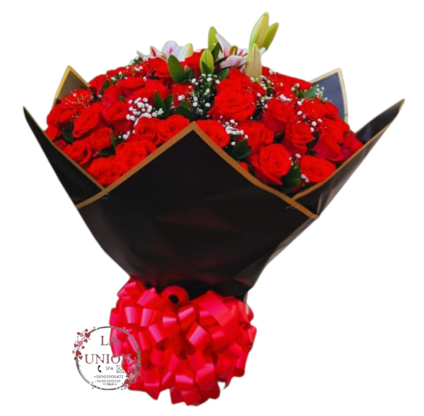 Hermoso ramo de 50 rosas