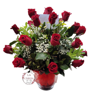 Hermosa pecera 25 rosas