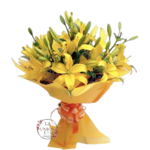 Hermoso ramo de mano 10 tallos de lilium