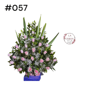 Arrimo con 25 rosas rosadas