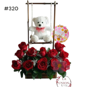 hermoso arreglo con peluche