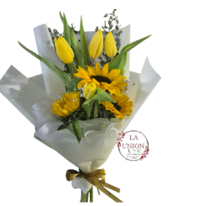 mix de 4 tulipán y  3 girasol