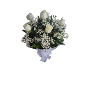pecera blanca de 6 rosas