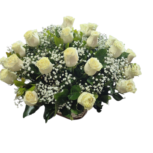 CANASTO CON 25 ROSAS