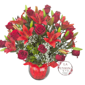 pecera con 50 flores