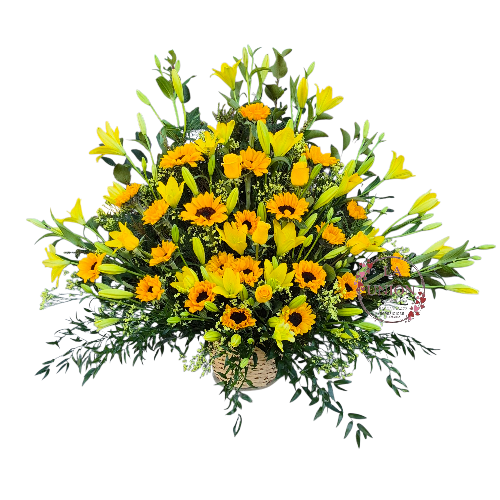 HERMOSO CANASTO CON 50 FLORES