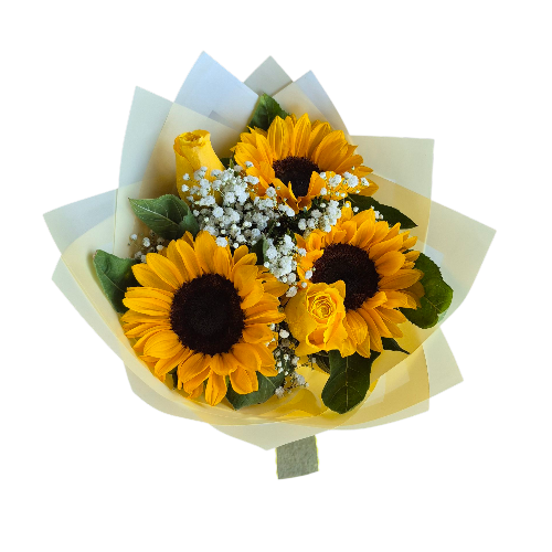 RAMO DE MANO 5 FLORES + PELUCHE + GLOBO - Imagen 2