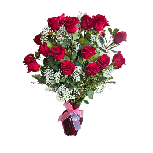 RAMO EN FLORERO CON 25 ROSAS + GLOBO - Imagen 2