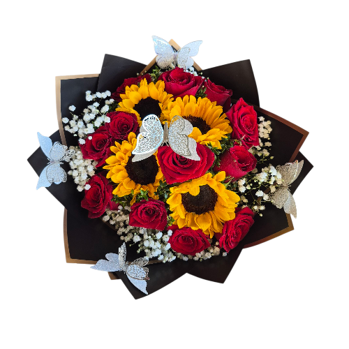 RAMO DE MANO CON 16 HERMOSAS FLORES - Imagen 2