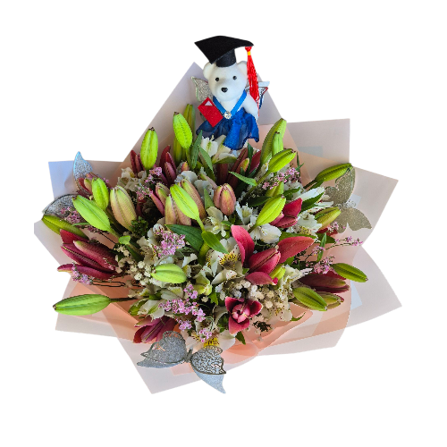 RAMO DE MANO CON 20 FLORES + PELUCHE - Imagen 2