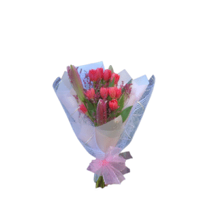 Arreglo de 10 hermosos tulipanes morados