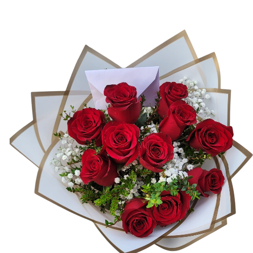 ´ramo de mano con 12 rosas - Imagen 2