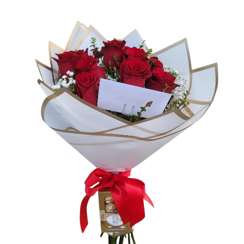 ´ramo de mano con 12 rosas