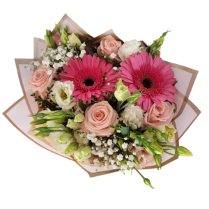 ramo de mano con 10 flores surtidas